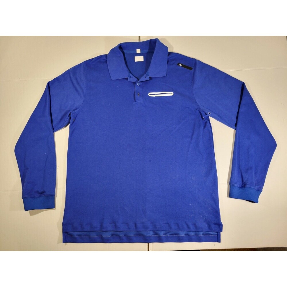 Adidas Long Sleeve‎ Polo Chest Pocket  Vented Blue Mens Size XXXL